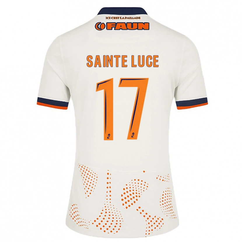 Danxen Kinder Théo Sainte-Luce #17 Weiß Orange Auswärtstrikot Trikot 2025/26 T-Shirt
