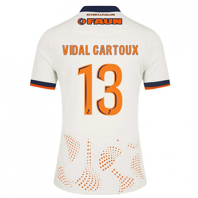 Danxen Kinder Noah Vidal-Cartoux #13 Weiß Orange Auswärtstrikot Trikot 2025/26 T-Shirt