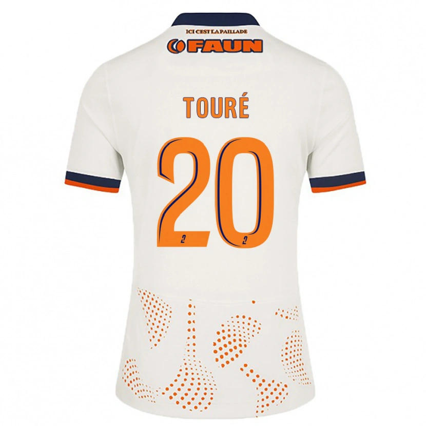 Danxen Kinder Birama Touré #20 Weiß Orange Auswärtstrikot Trikot 2025/26 T-Shirt