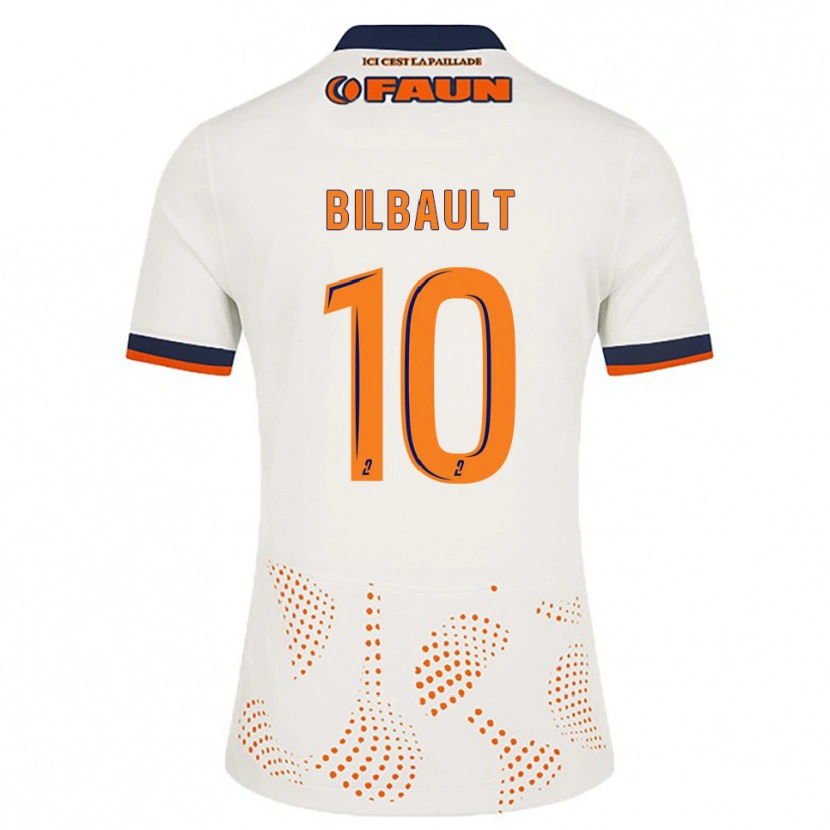 Danxen Kinder Charlotte Bilbault #10 Weiß Orange Auswärtstrikot Trikot 2025/26 T-Shirt
