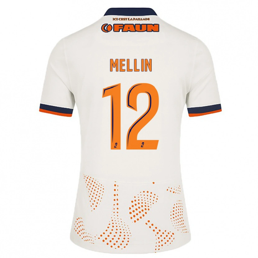 Danxen Kinder Léo Mellin #12 Weiß Orange Auswärtstrikot Trikot 2025/26 T-Shirt
