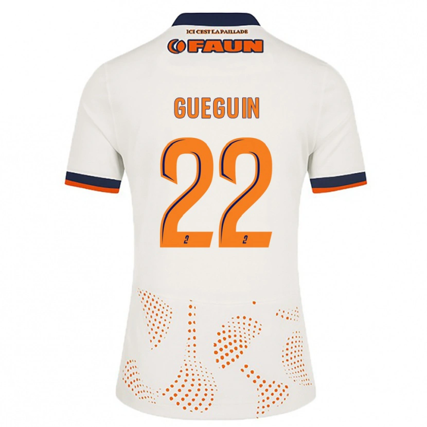 Danxen Kinder Axel Guéguin #22 Weiß Orange Auswärtstrikot Trikot 2025/26 T-Shirt