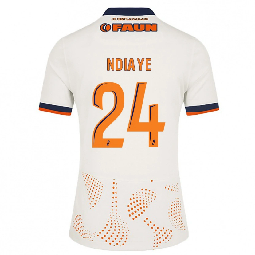 Danxen Kinder Junior Ndiaye #24 Weiß Orange Auswärtstrikot Trikot 2025/26 T-Shirt