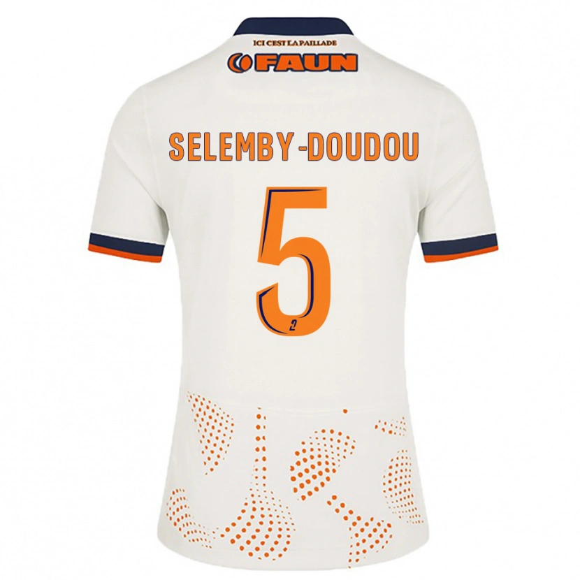 Danxen Kinder Basile Selemby-Doudou #5 Weiß Orange Auswärtstrikot Trikot 2025/26 T-Shirt