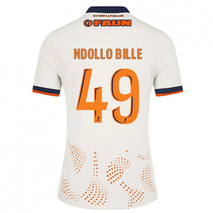 Danxen Kinder Wilfried Ndollo Bille #49 Weiß Orange Auswärtstrikot Trikot 2025/26 T-Shirt