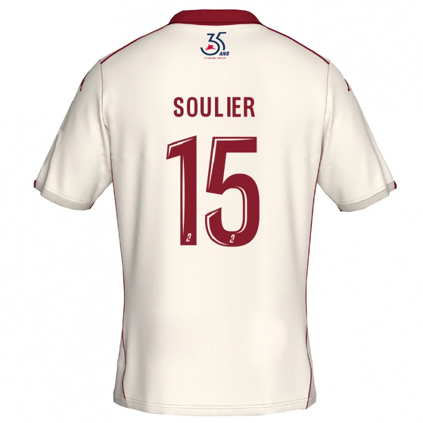 Danxen Kinder Claire Soulier #15 Weiß Burgunder Auswärtstrikot Trikot 2025/26 T-Shirt