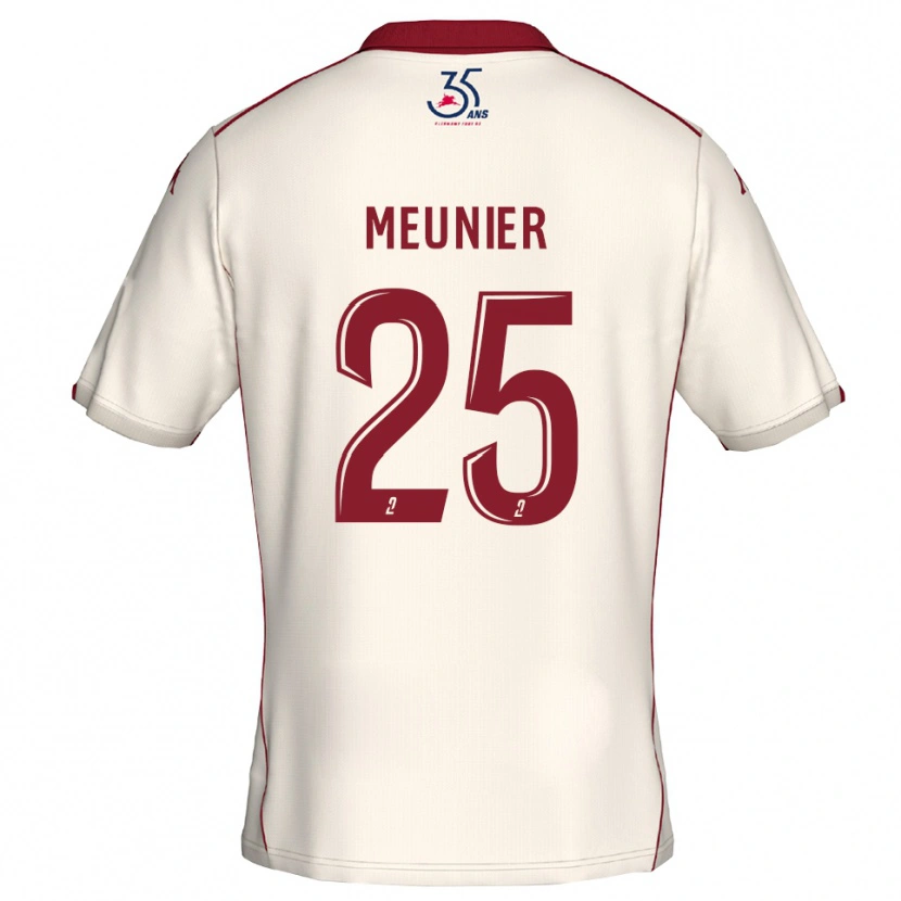 Danxen Kinder Emma Meunier #25 Weiß Burgunder Auswärtstrikot Trikot 2025/26 T-Shirt