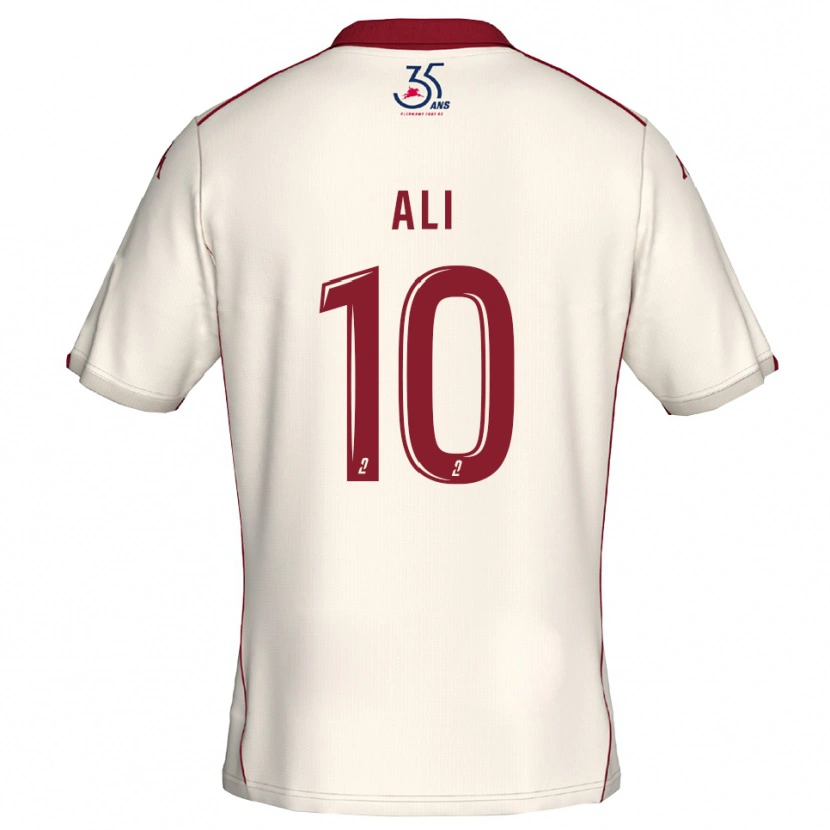 Danxen Kinder Ihlane Ali #10 Weiß Burgunder Auswärtstrikot Trikot 2025/26 T-Shirt