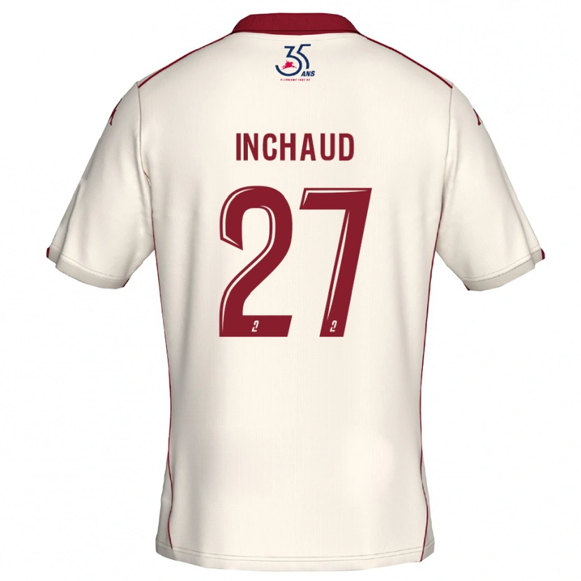 Danxen Kinder Marks Inchaud #27 Weiß Burgunder Auswärtstrikot Trikot 2025/26 T-Shirt