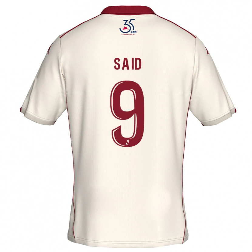 Danxen Kinder Amine Saïd #9 Weiß Burgunder Auswärtstrikot Trikot 2025/26 T-Shirt