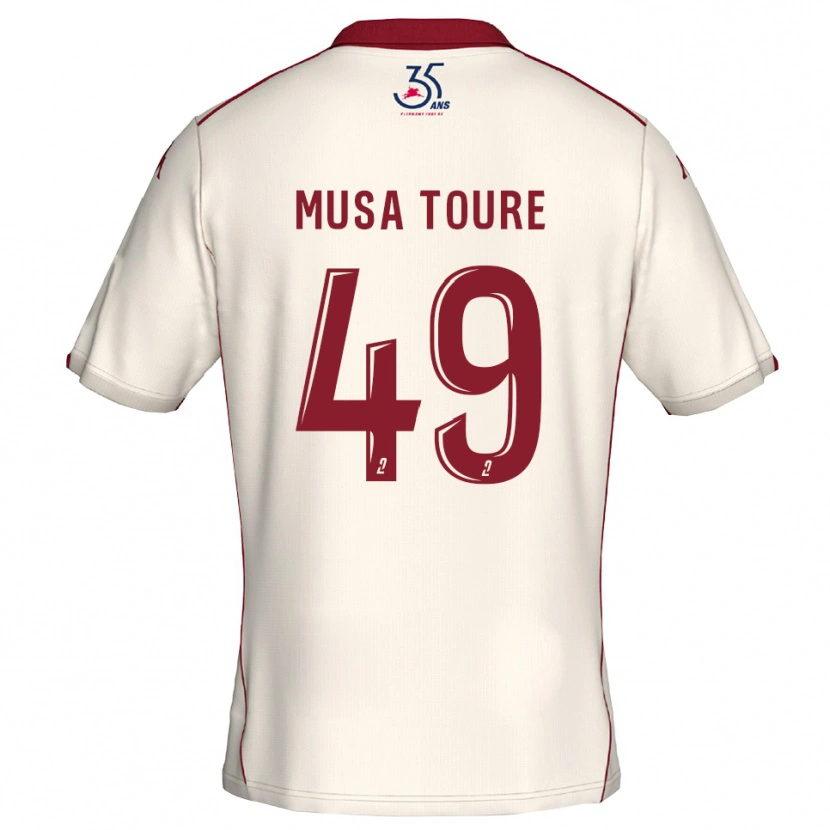 Danxen Kinder Musa Toure #49 Weiß Burgunder Auswärtstrikot Trikot 2025/26 T-Shirt