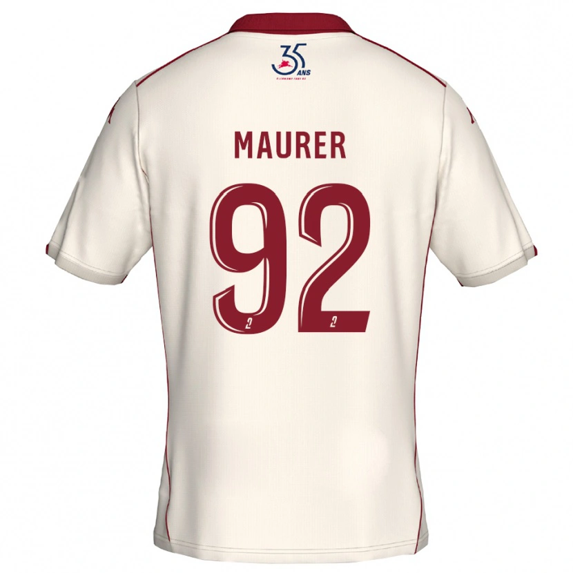 Danxen Kinder Aïman Maurer #92 Weiß Burgunder Auswärtstrikot Trikot 2025/26 T-Shirt