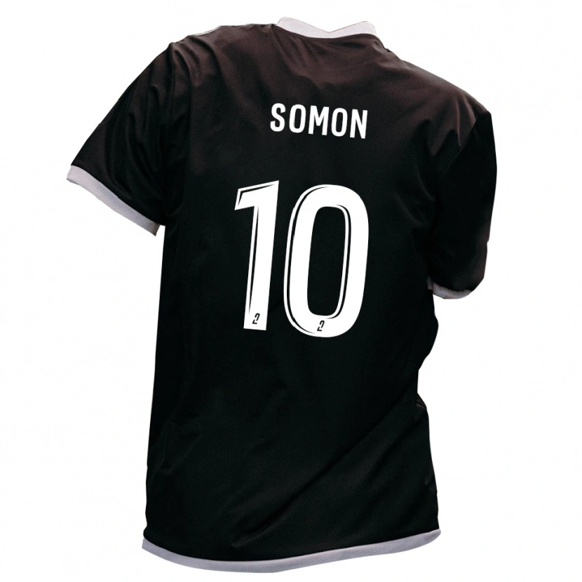 Danxen Kinder Enzo Somon #10 Schwarz Gold Auswärtstrikot Trikot 2025/26 T-Shirt