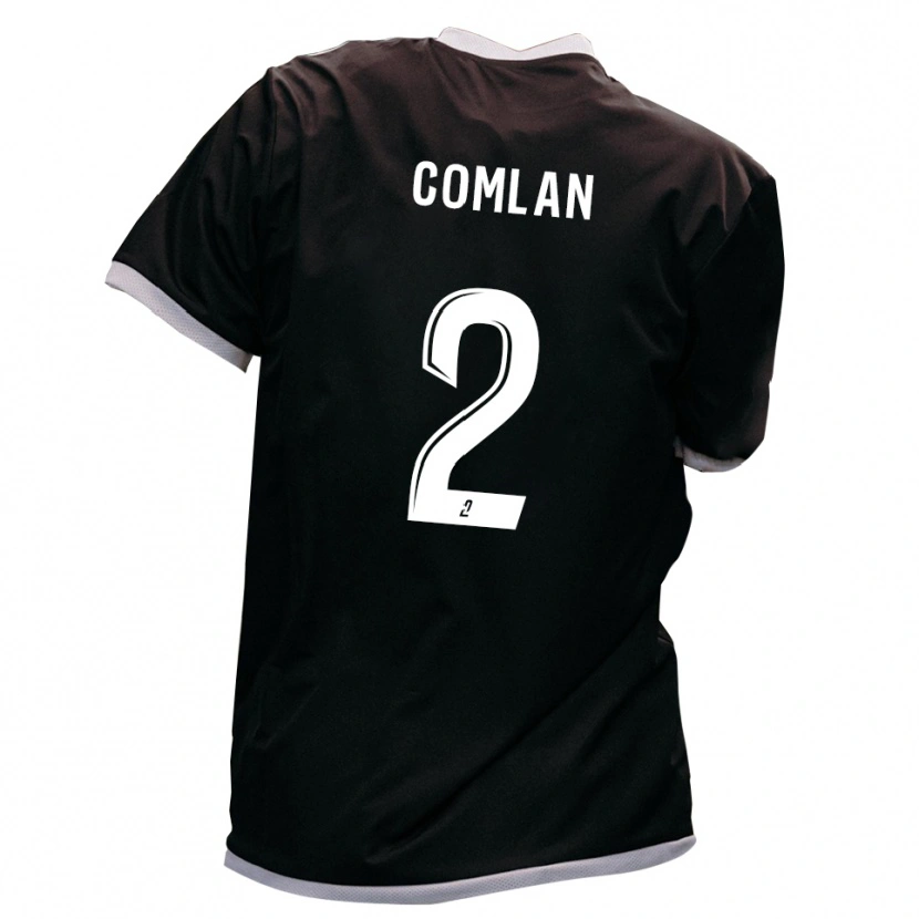Danxen Kinder Kossi Comlan #2 Schwarz Gold Auswärtstrikot Trikot 2025/26 T-Shirt