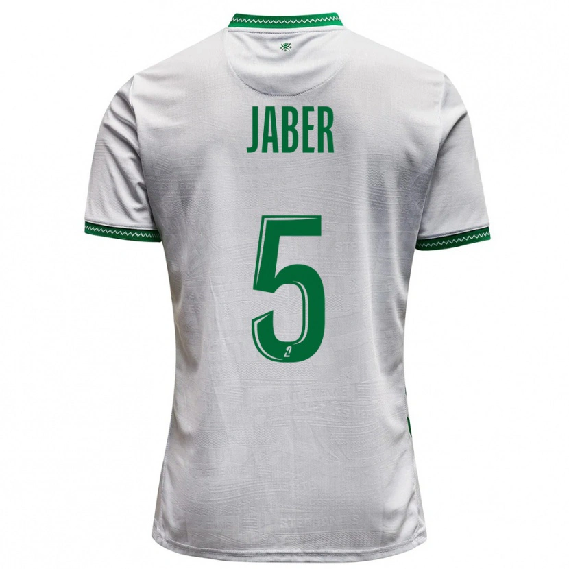 Danxen Kinder Mahmoud Jaber #5 Weiß Grün Auswärtstrikot Trikot 2025/26 T-Shirt