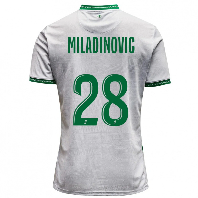 Danxen Kinder Igor Miladinovic #28 Weiß Grün Auswärtstrikot Trikot 2025/26 T-Shirt