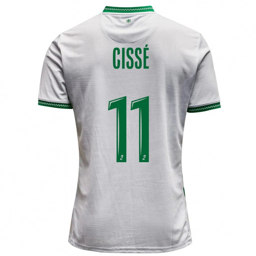 Danxen Kinder Karim Cissé #11 Weiß Grün Auswärtstrikot Trikot 2025/26 T-Shirt