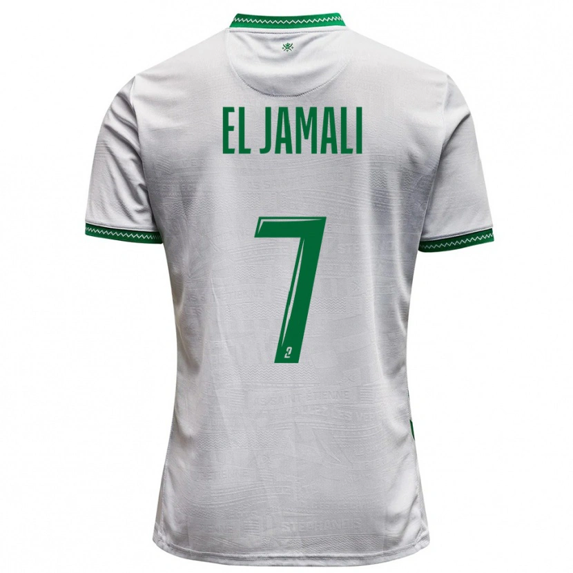 Danxen Kinder Nadir El Jamali #7 Weiß Grün Auswärtstrikot Trikot 2025/26 T-Shirt
