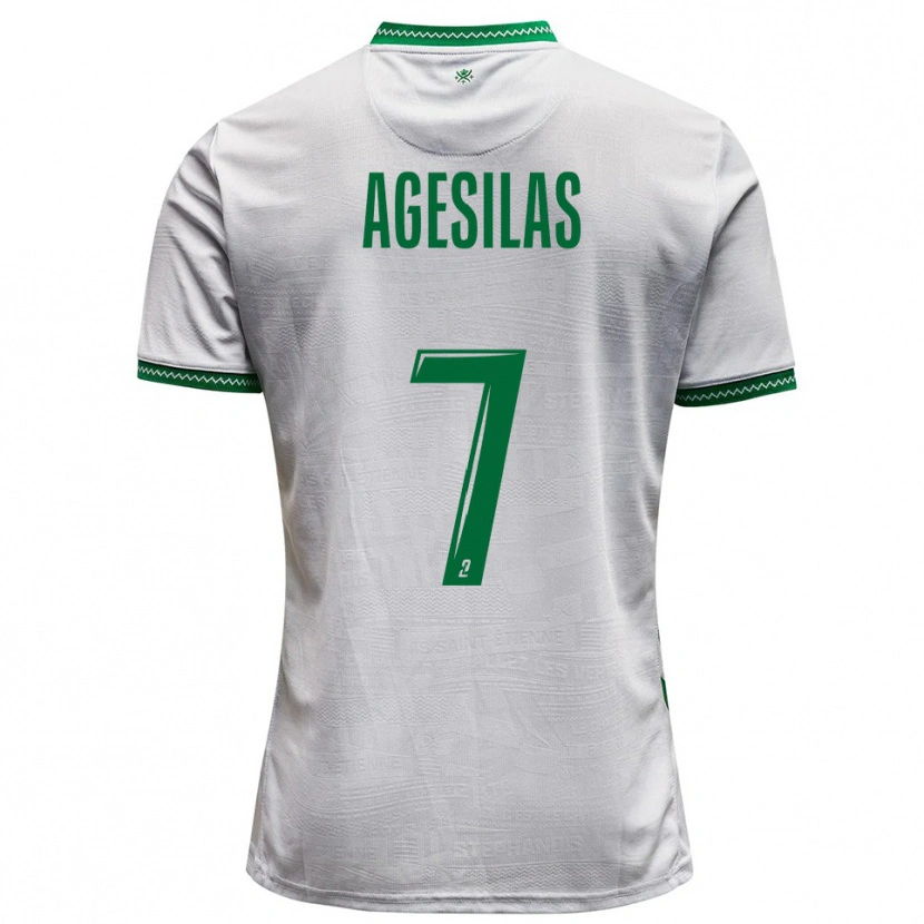 Danxen Kinder Meïvyn Agesilas #7 Weiß Grün Auswärtstrikot Trikot 2025/26 T-Shirt