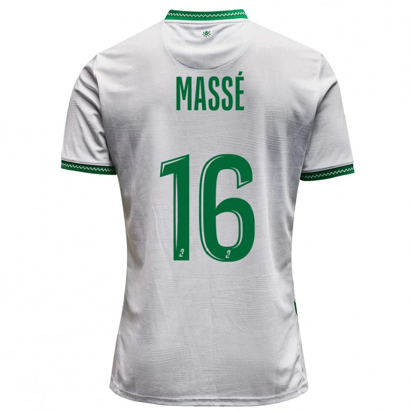 Danxen Kinder Maël Massé #16 Weiß Grün Auswärtstrikot Trikot 2025/26 T-Shirt