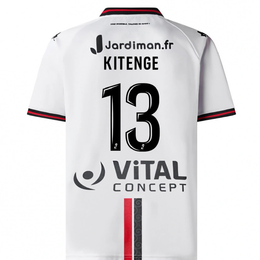Danxen Kinder Landry Kitenge #13 Weiß Rot Auswärtstrikot Trikot 2025/26 T-Shirt