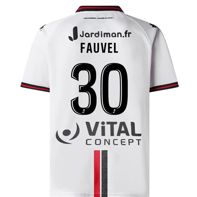 Danxen Kinder Agathe Fauvel #30 Weiß Rot Auswärtstrikot Trikot 2025/26 T-Shirt