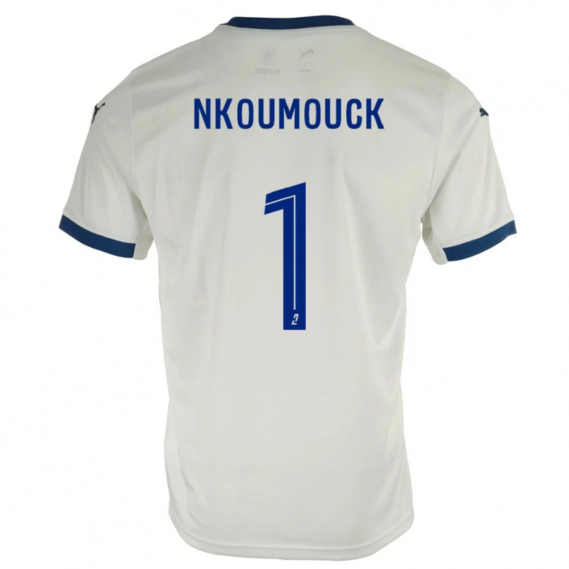 Danxen Kinder Marc-Anthony Nkoumouck #1 Weiß Blau Auswärtstrikot Trikot 2025/26 T-Shirt