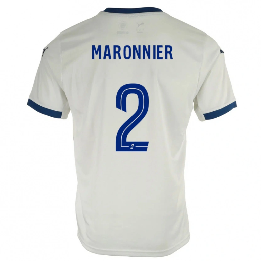 Danxen Kinder Lucas Maronnier #2 Weiß Blau Auswärtstrikot Trikot 2025/26 T-Shirt