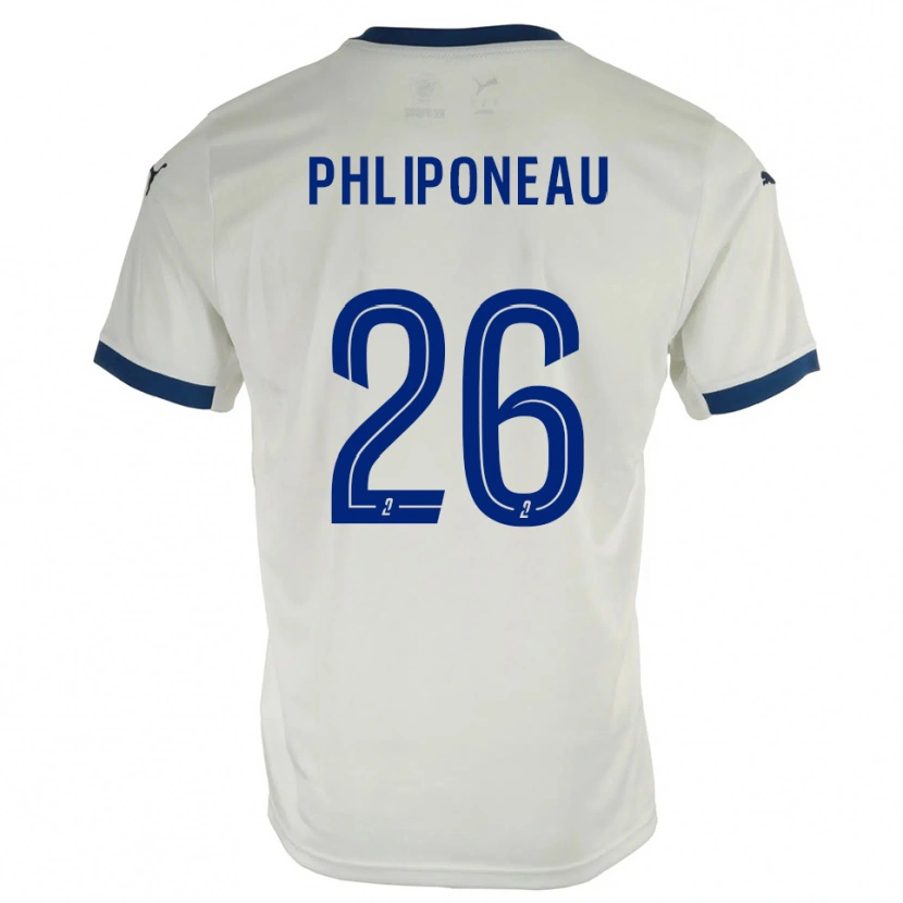 Danxen Kinder Alexandre Phliponeau #26 Weiß Blau Auswärtstrikot Trikot 2025/26 T-Shirt