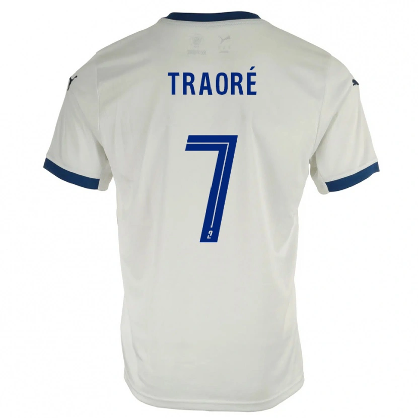 Danxen Kinder Ibrahim Traoré #7 Weiß Blau Auswärtstrikot Trikot 2025/26 T-Shirt