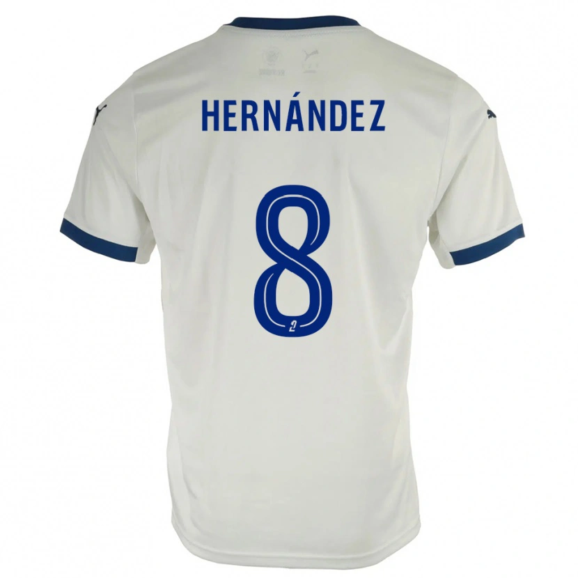 Danxen Kinder Pablo Hernandez #8 Weiß Blau Auswärtstrikot Trikot 2025/26 T-Shirt