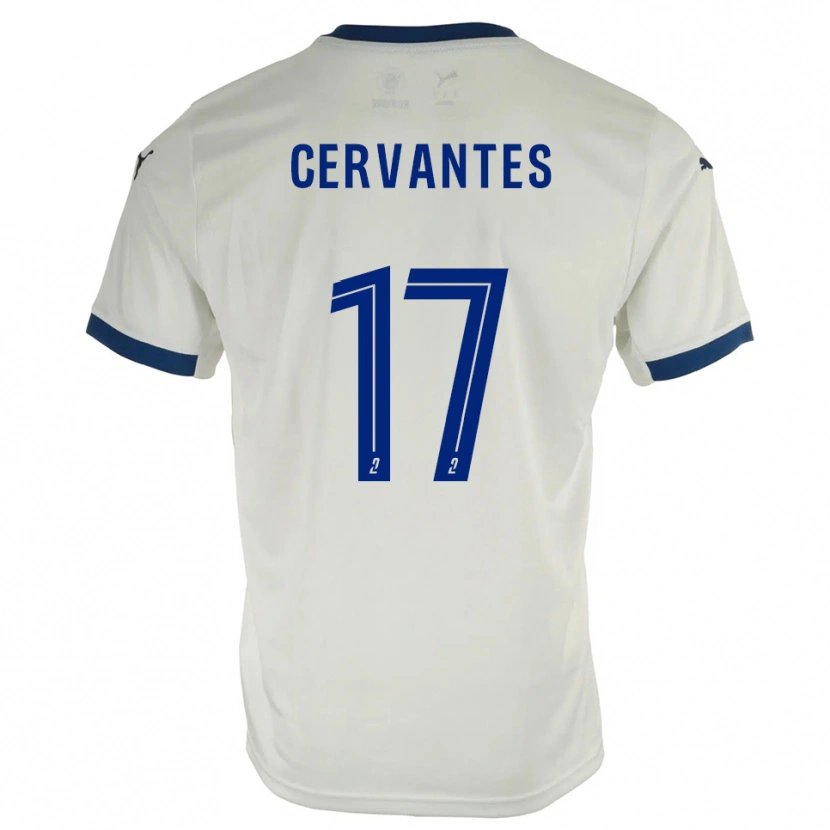 Danxen Kinder Noa Cervantes #17 Weiß Blau Auswärtstrikot Trikot 2025/26 T-Shirt