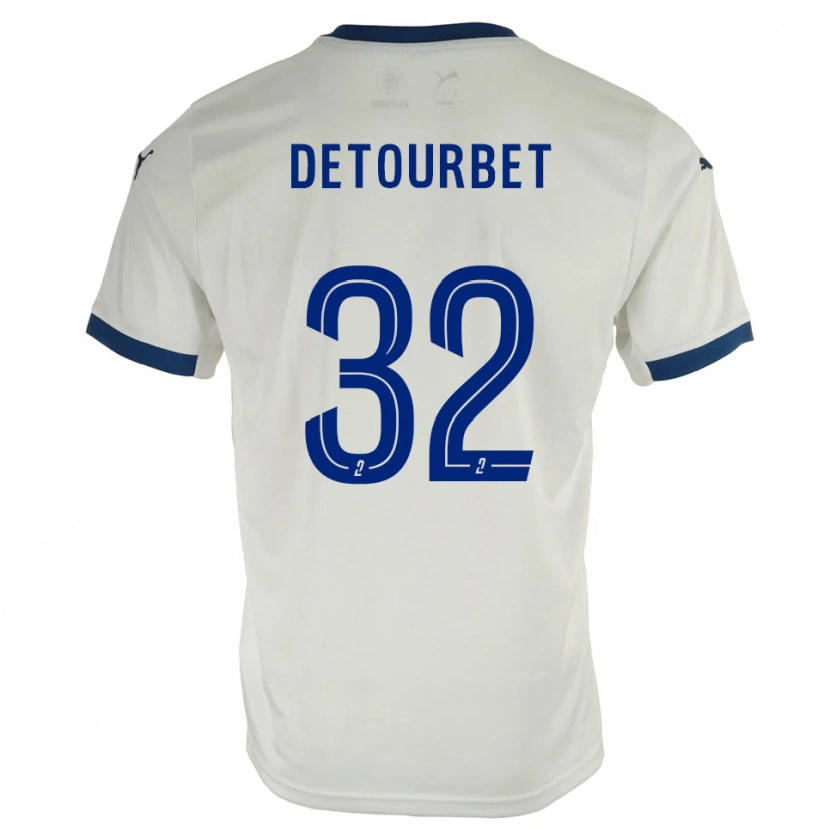 Danxen Kinder Mathys Detourbet #32 Weiß Blau Auswärtstrikot Trikot 2025/26 T-Shirt