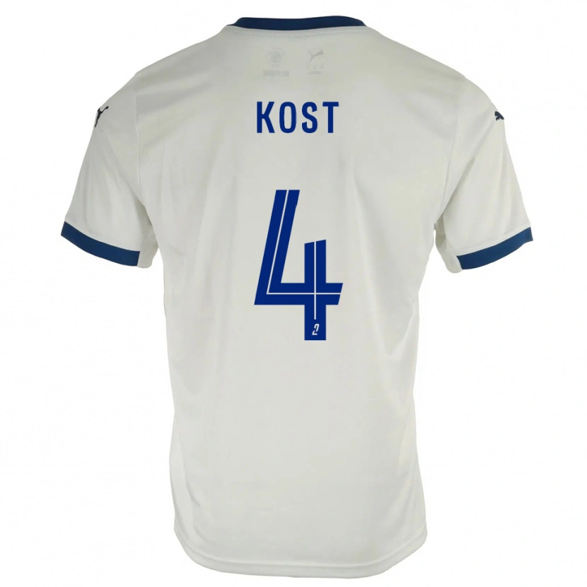 Danxen Kinder Enzo Kost #4 Weiß Blau Auswärtstrikot Trikot 2025/26 T-Shirt