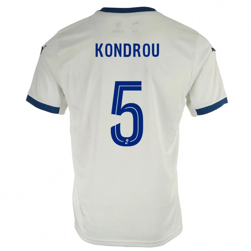 Danxen Kinder David Kondrou #5 Weiß Blau Auswärtstrikot Trikot 2025/26 T-Shirt