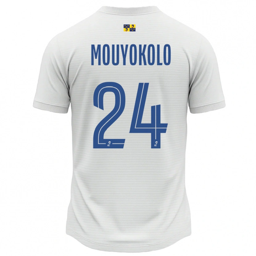 Danxen Kinder Loris Mouyokolo #24 Weiß Blau Auswärtstrikot Trikot 2025/26 T-Shirt