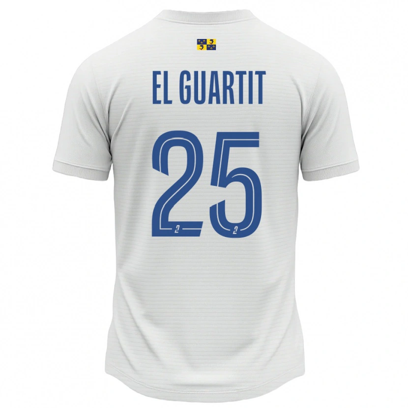 Danxen Kinder Yassine El Guartit #25 Weiß Blau Auswärtstrikot Trikot 2025/26 T-Shirt