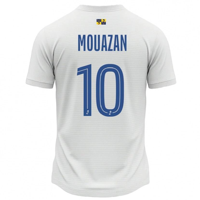 Danxen Kinder Baptiste Mouazan #10 Weiß Blau Auswärtstrikot Trikot 2025/26 T-Shirt