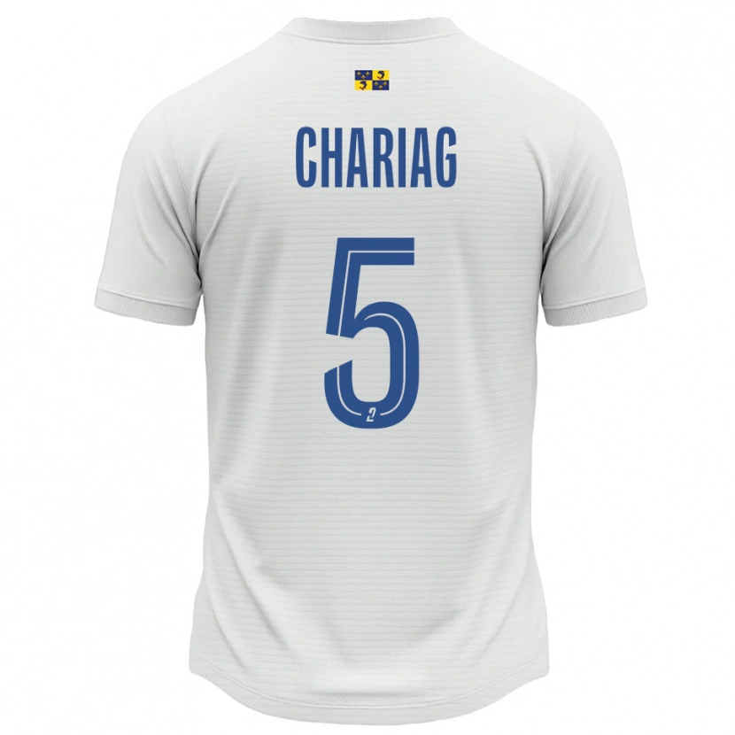Danxen Kinder Adam Chariag #5 Weiß Blau Auswärtstrikot Trikot 2025/26 T-Shirt