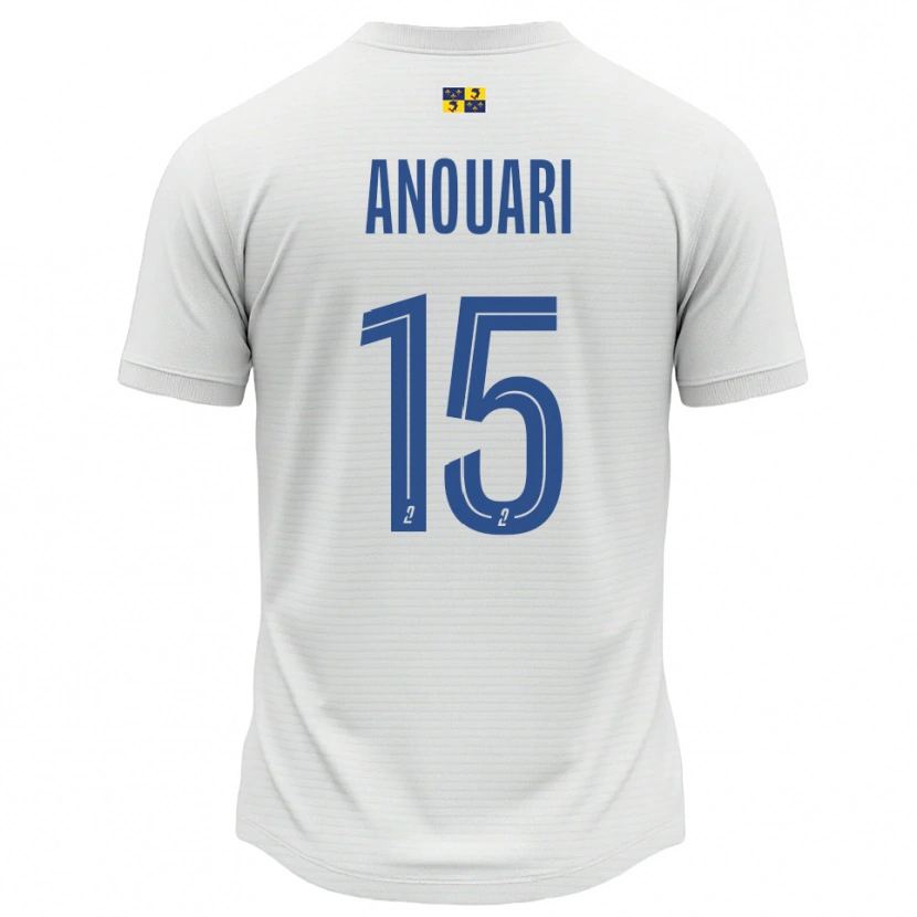 Danxen Kinder Naël Anouari #15 Weiß Blau Auswärtstrikot Trikot 2025/26 T-Shirt