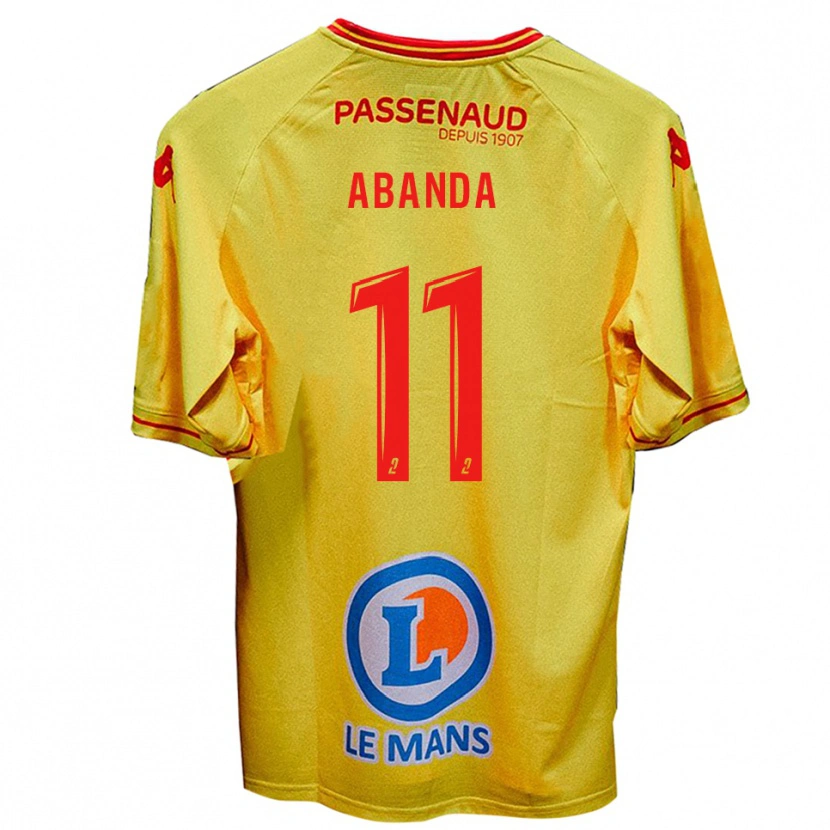 Danxen Kinder Leroy Abanda #11 Gelb Auswärtstrikot Trikot 2025/26 T-Shirt