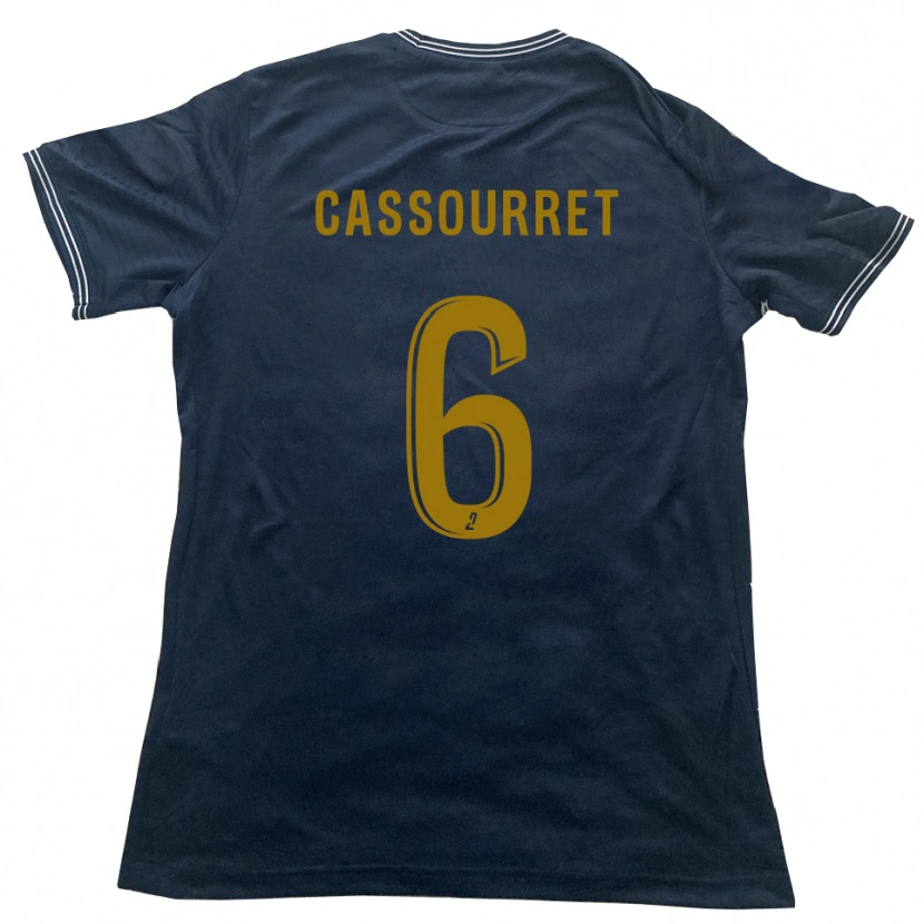 Danxen Kinder Vincent Cassourret #6 Marine Gold Auswärtstrikot Trikot 2025/26 T-Shirt