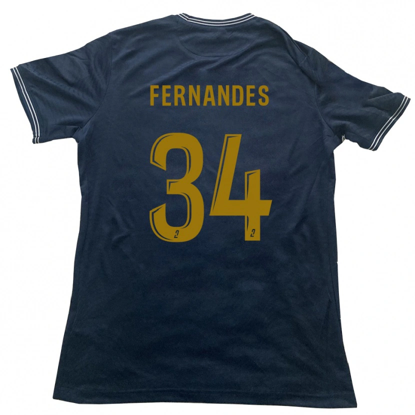 Danxen Kinder Alexandre Fernandes #34 Marine Gold Auswärtstrikot Trikot 2025/26 T-Shirt
