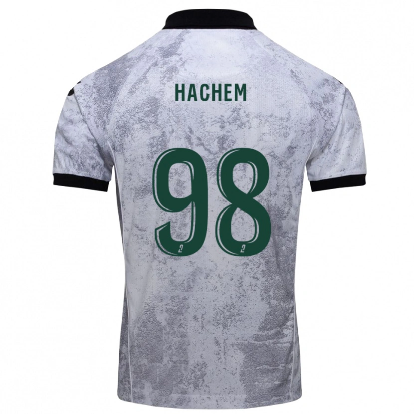 Danxen Kinder Ryad Hachem #98 Weiß Schwarz Auswärtstrikot Trikot 2025/26 T-Shirt