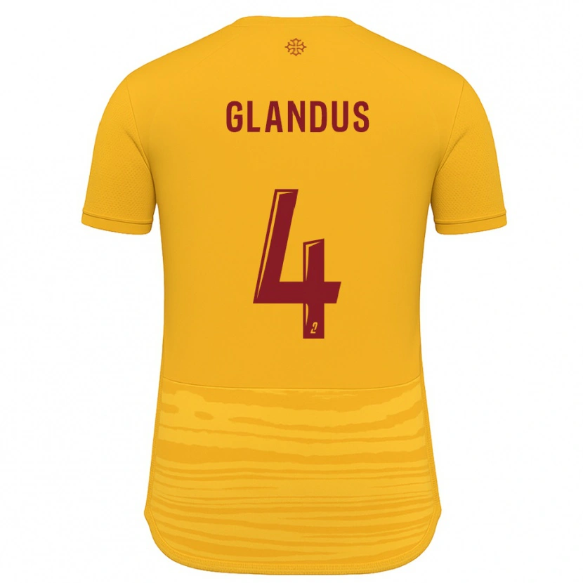 Danxen Kinder Vincent Glandus #4 Orange Burgunder Auswärtstrikot Trikot 2025/26 T-Shirt