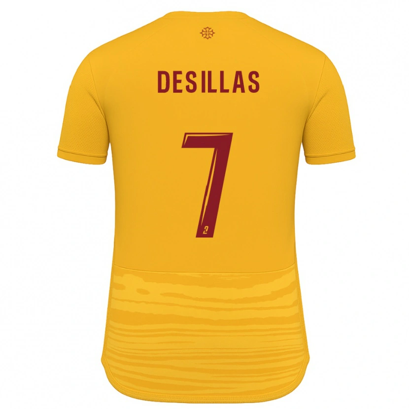 Danxen Kinder Audric Desillas #7 Orange Burgunder Auswärtstrikot Trikot 2025/26 T-Shirt