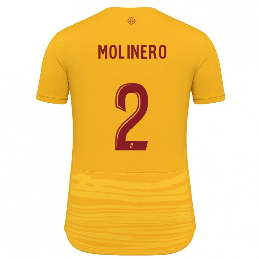 Danxen Kinder Leny Molinero #2 Orange Burgunder Auswärtstrikot Trikot 2025/26 T-Shirt