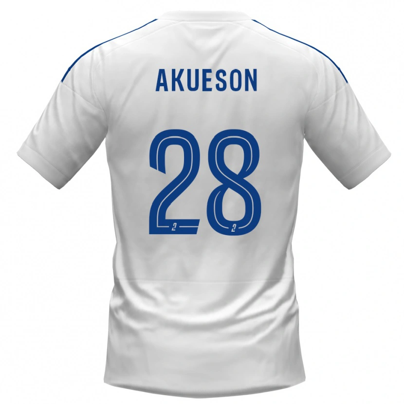 Danxen Kinder Gustave Akueson #28 Weiß Blau Auswärtstrikot Trikot 2025/26 T-Shirt