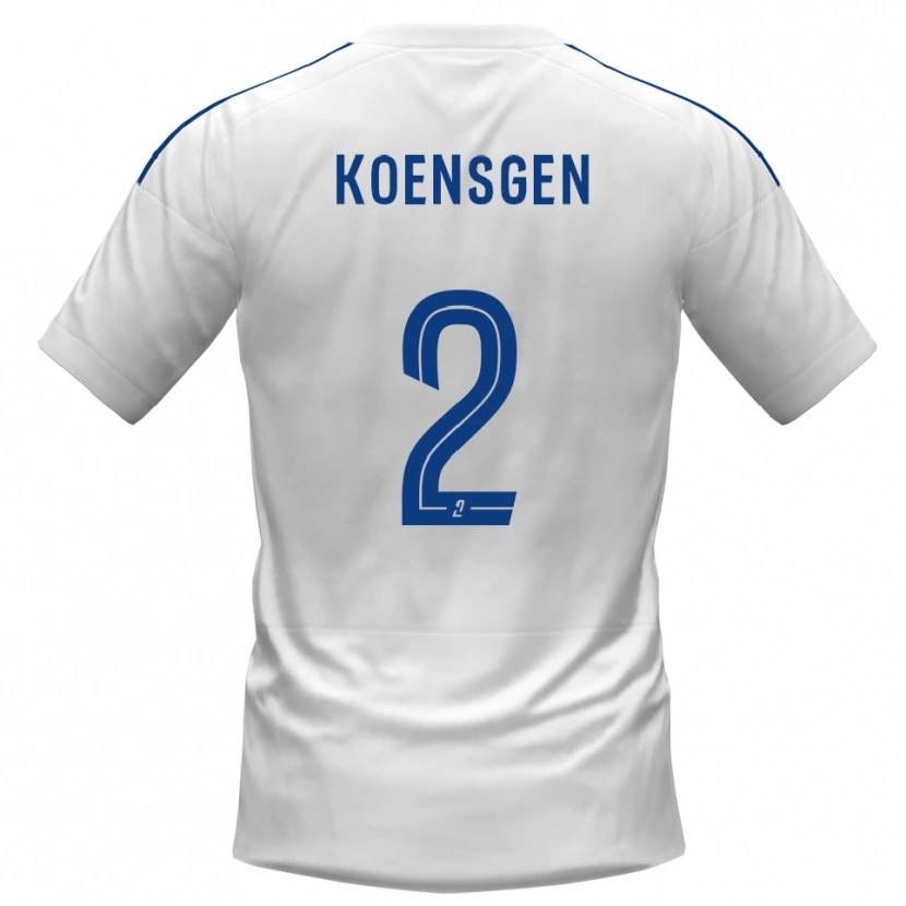 Danxen Kinder Félicien Koensgen #2 Weiß Blau Auswärtstrikot Trikot 2025/26 T-Shirt