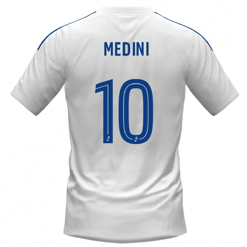 Danxen Kinder Issa Medini #10 Weiß Blau Auswärtstrikot Trikot 2025/26 T-Shirt